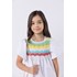 Bata infantil feminina de tricoline com tricô Branco