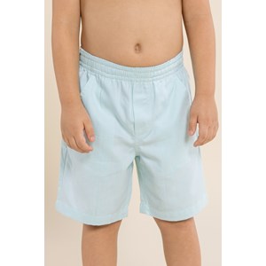 Bermuda infantil masculina com elástico na cintura de oxford Verde Claro