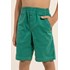 Bermuda infantil masculina com elástico na cintura de sarja tingida Verde Escuro Tamanho 2