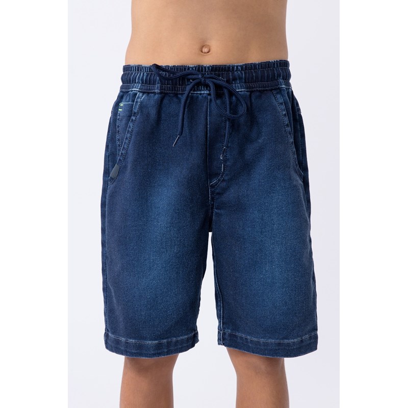 Bermuda infantil masculina de jeans e moletom Stone