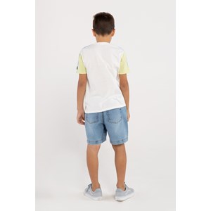Bermuda Infantil Masculina Jeans Com Elástico DELAVE