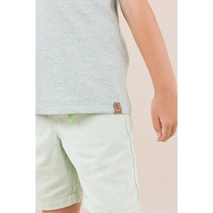 Bermuda infantil masculina sarja Collor com cós de elástico e cadarço Verde Médio
