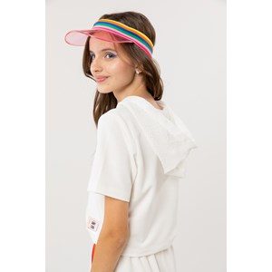 Blusa Com Capuz Feminina Teen Com Detalhe De Tricot Frontal Multicolorido OFF WHITE