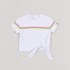 Blusa Infantil Feminina Com Faixas Coloridas E Detalhe Na Cintura Branco Tamanho 2