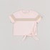 Blusa Infantil Feminina Com Faixas Coloridas E Detalhe Na Cintura Rosa Claro Tamanho 2