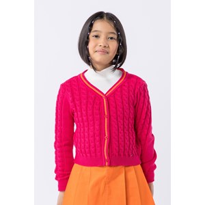 Blusa infantil feminina de tricô Pink