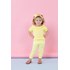 Blusa infantil feminina em malha com bordado inglês e faixa de cabelo Amarelo Claro Tamanho P