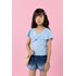 Blusa infantil feminina em malha com manga godê Azul Claro