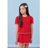 Blusa infantil feminina em sarja com bordado richelieu Vermelho