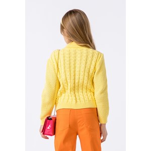 Blusa infantil feminina em tricô Amarelo Médio