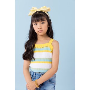 Blusa infantil feminina em tricô listrada Multicolorido
