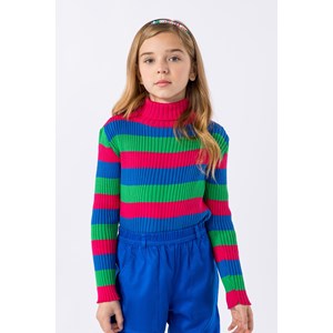 Blusa infantil feminina em tricô Multicolorido
