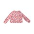 Blusa infantil feminina manga longa com elástico na barra decote franzido Rosa Claro
