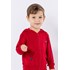 Blusa infantil masculina de abrigo de moletinho de viscose Vermelho