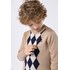 Blusa infantil masculina de tricô jacquard Areia