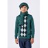 Blusa infantil masculina de tricô jacquard Verde Escuro Tamanho 12