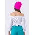 Blusa teen feminina ciganinha em tricoline 100% algodão Branco
