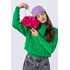 Blusa teen feminina tricô com gola rolê Verde