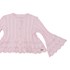 Blusa tricot infantil feminina com manga e barrado flare Rosa Claro