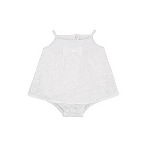 Body Infantil / Baby Em Cotton Liso Com Lese - 1+1 Branco