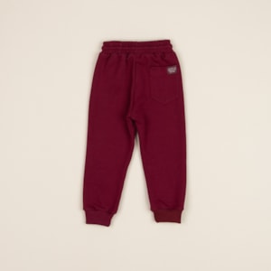 CALÇA DE MOLETOM COM PUNHO EM RIBANA VINHO