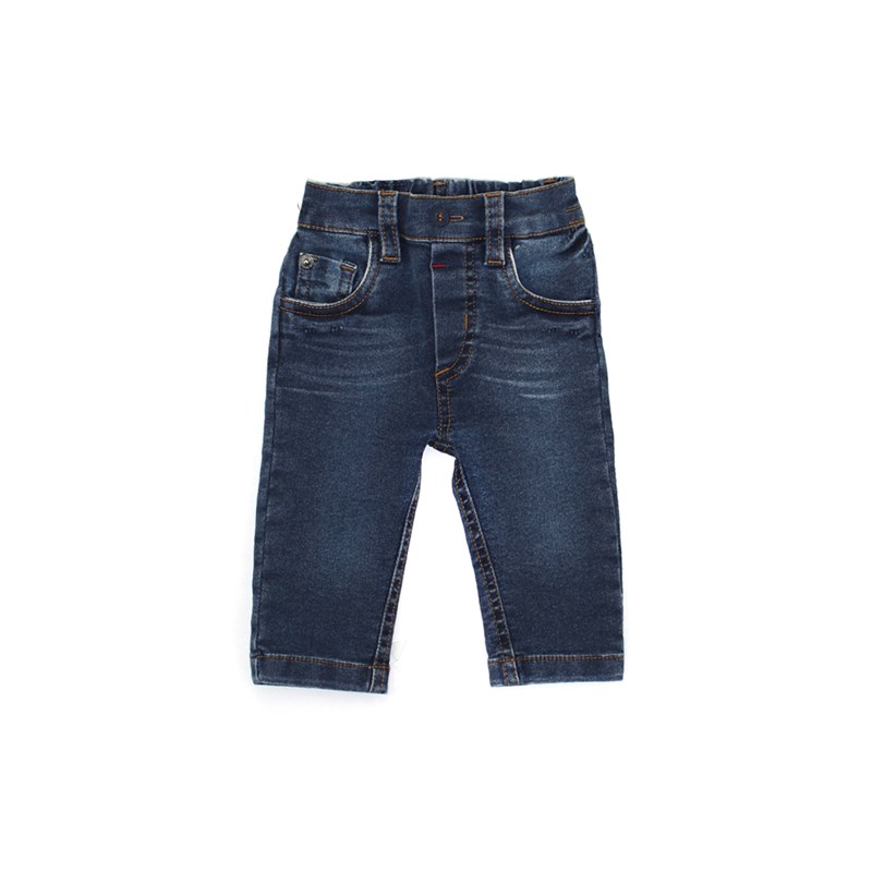Calça Infantil / Baby Em Jeans Moletom Malha - Um Mais Um Stone