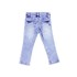 Calça Infantil Feminina Em Jeans Com Lycra Modelo Destroyed Com Aplique De Paetê - 1+1 Delave