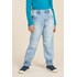 Calça infantil feminina jeans com elástico na barra Azul Jeans