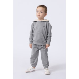 Calça infantil masculina de moletinho de viscose Mescla Médio