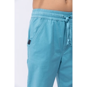 Calça infantil masculina social de sarja com lycra Turquesa