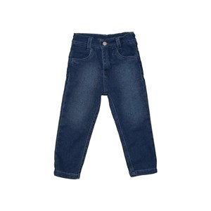 Calça jeans infantil masculina com elástico regulador interno Única