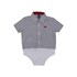 Camisa - Body Infantil / Baby Em Tricoline Minie Xadrez Com Cotton Alquimia E Patch De Cachorrinho -