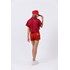 Camisa cropped teen Feminino em tricoline 100% algodão Vermelho