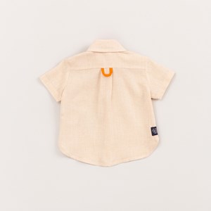 Camisa Infantil Baby Masculina Chambray PESSEGO