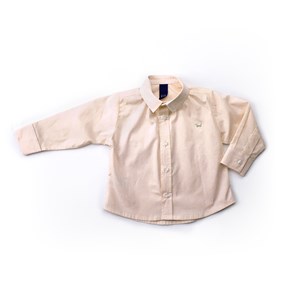 Camisa Infantil / Baby Masculina Em Tricoline Com Lycra - 1+1 Amarelo Canario