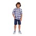 Camisa Infantil Estampa Xadrez Azul