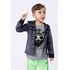 Camisa infantil masculina estilo jaqueta Preto