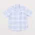 Camisa Infantil Masculina Xadrez Azul Claro Tamanho 6