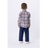 Camisa infantil masculina xadrez flanelado Azul Jeans
