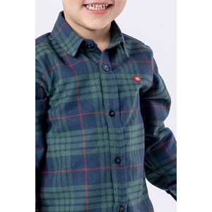 Camisa infantil masculina xadrez flanelado Marinho