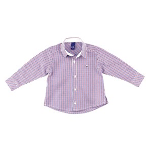 Camisa Masculina Infantil / Baby Em Tricoline Xadrez - Um Mais Um Vermelho