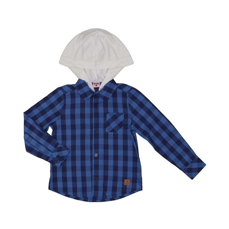 Camisa Xadrez com Bolso Laranja e Preto Infantil