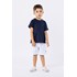 Camiseta básica infantil masculina de manga curta em meia malha Marinho Tamanho M