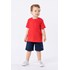 Camiseta básica infantil masculina de manga curta em meia malha Vermelho Tamanho M