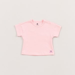 Camiseta Infantil Baby Feminina Em Malha Rosa Claro