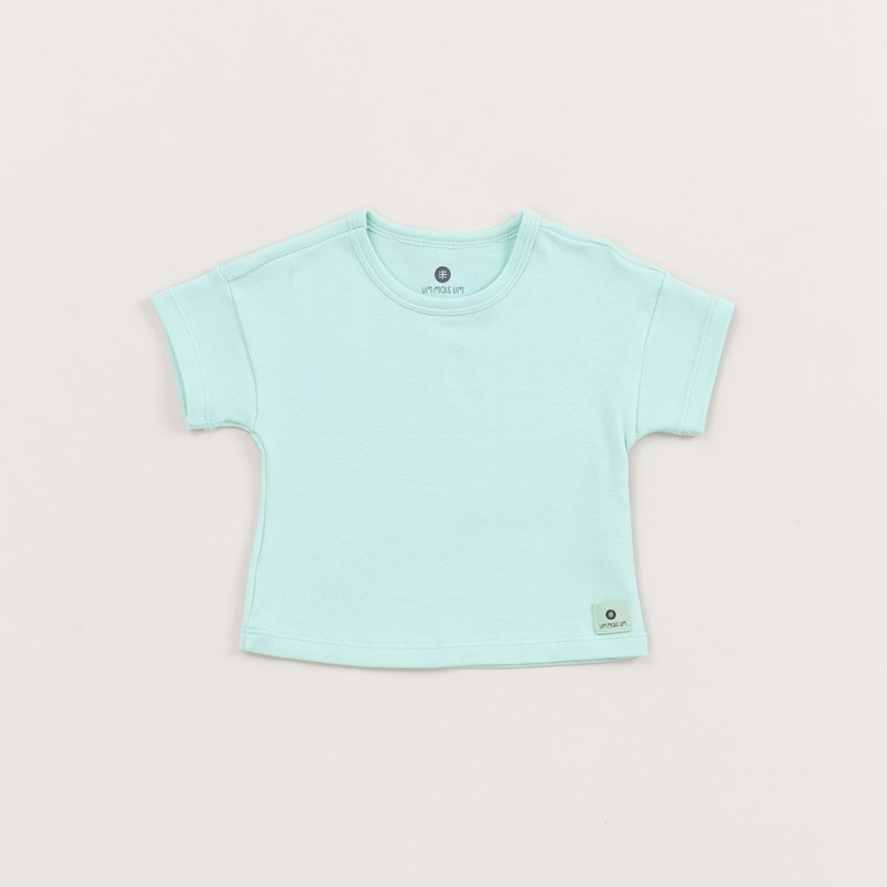 Camiseta Infantil Baby Feminina Em Malha VERDE AGUA