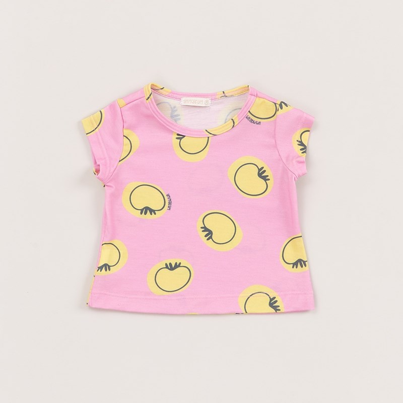 Camiseta Infantil Baby Feminina Malha Estampada CHICLETE