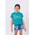 Camiseta infantil feminina em malha com estampa Verde Esmeralda Tamanho 2