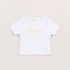Camiseta Infantil Feminina Malha Canelada E Bordado Branco Tamanho 2
