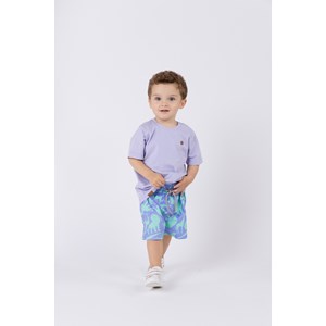 Camiseta infantil masculina color vintage malha 100% algodão Lavanda